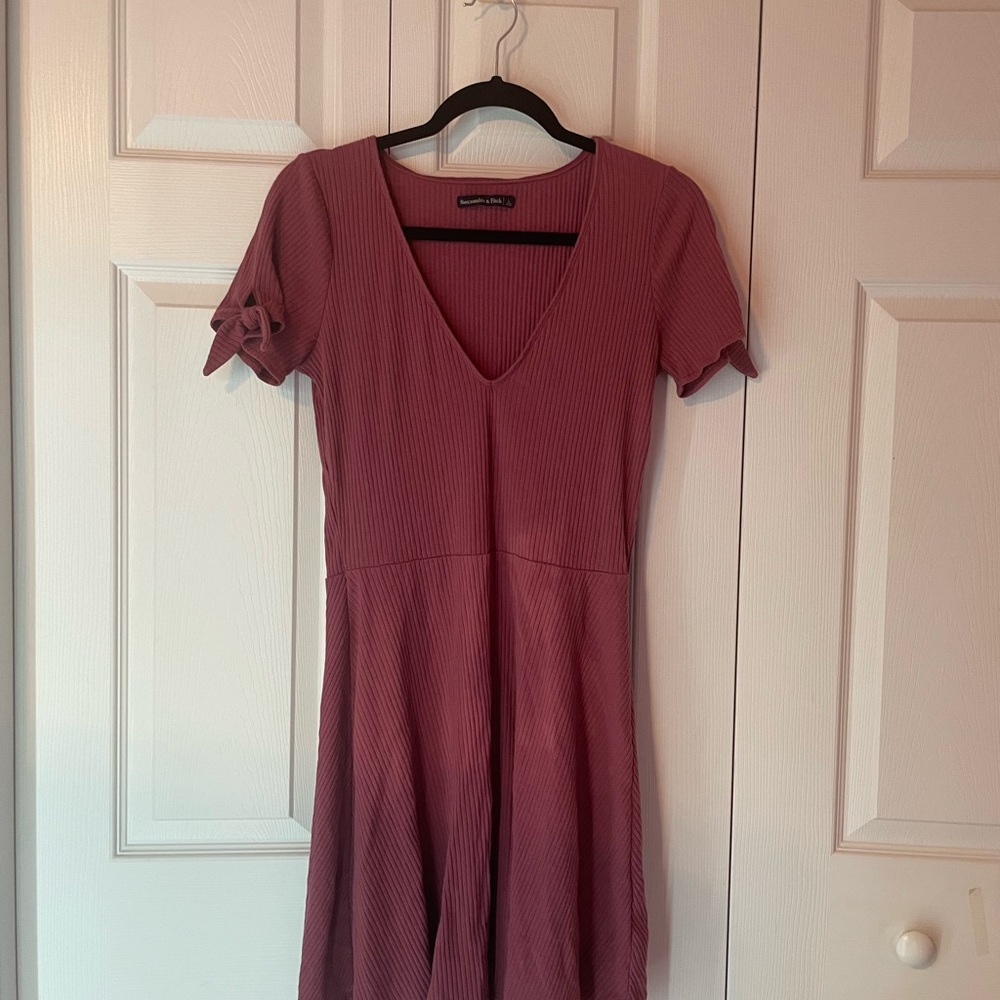 Abercrombie & Fitch Purple Fit and Flare Midi Dress
